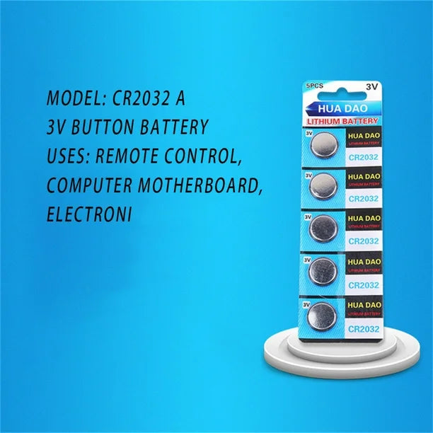 5 قطع من بطاريات الليثيوم CR2032 3 فولت بطارية زر لوحة أم للكمبيوتر 2032 بطارية لمفتاح التحكم عن بعد للسيارة