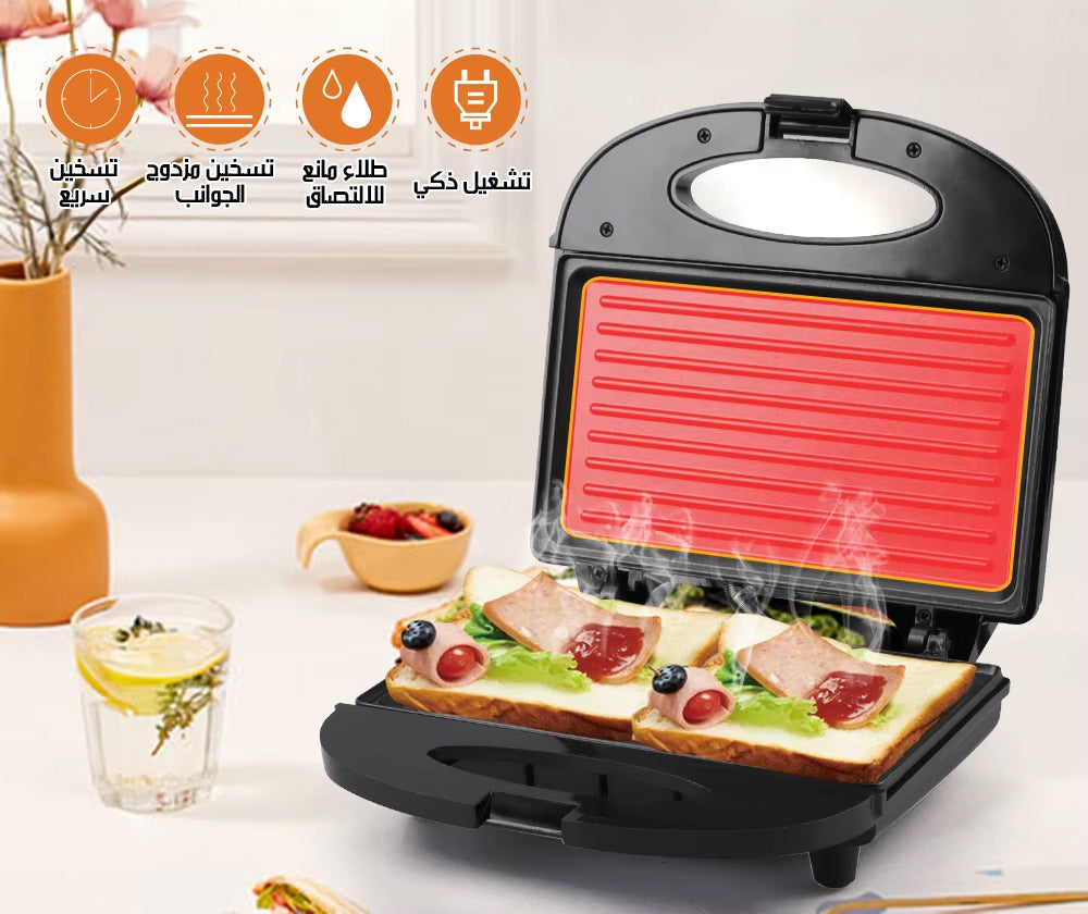 جرل صانعة ساندويتش كهربائية RAF - 750W - سطح غير لاصق - R.2538T 