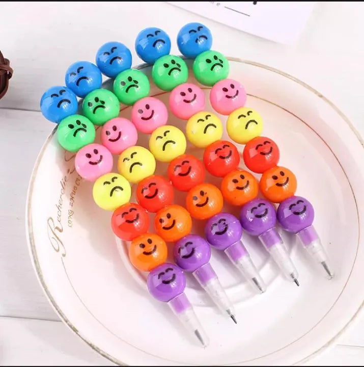 Rainbow Pencil - Cartoon Smiling Faces for Kids 7 Pieces