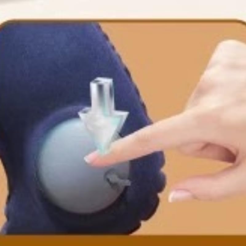 وسادة سفر قابلة للنفخ من Utypee - وسادة للرقبة تُستخدم على متن الطائرة - راحة قابلة للتعديل مع آلية الضغط للنفخ