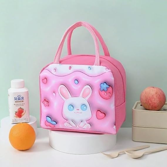 SAKUYA 3D Insulated Kids Lunch Bags - Thermal Leakproof Waterproof Reusable Printed Lunch Box for School, College, Office, Picnics & Outdoor Use