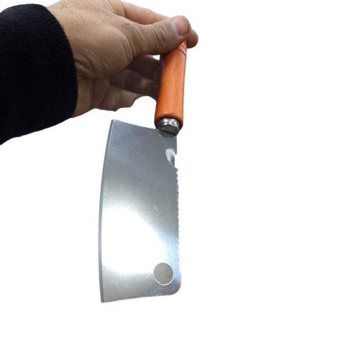 سكين تقطيع اللحم من الفولاذ المقاوم للصدأ للاستخدام في مفرمة اللحم المنزلية طول 12 سم ارتفاع 6 سم المقبض 9 سم