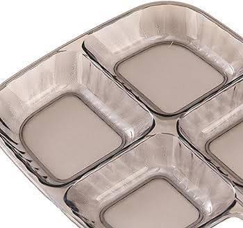 طبق اكريلك مقسم متعدد الاستخدامات