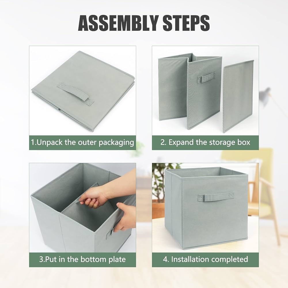 منظم مكعبات قماش ، صناديق تخزين مكعبات قابلة للطي، سلة تنظيم خزانة، منظمات منزلية مع نافذة ومقبض للأرفف والخزانة، مكتبي