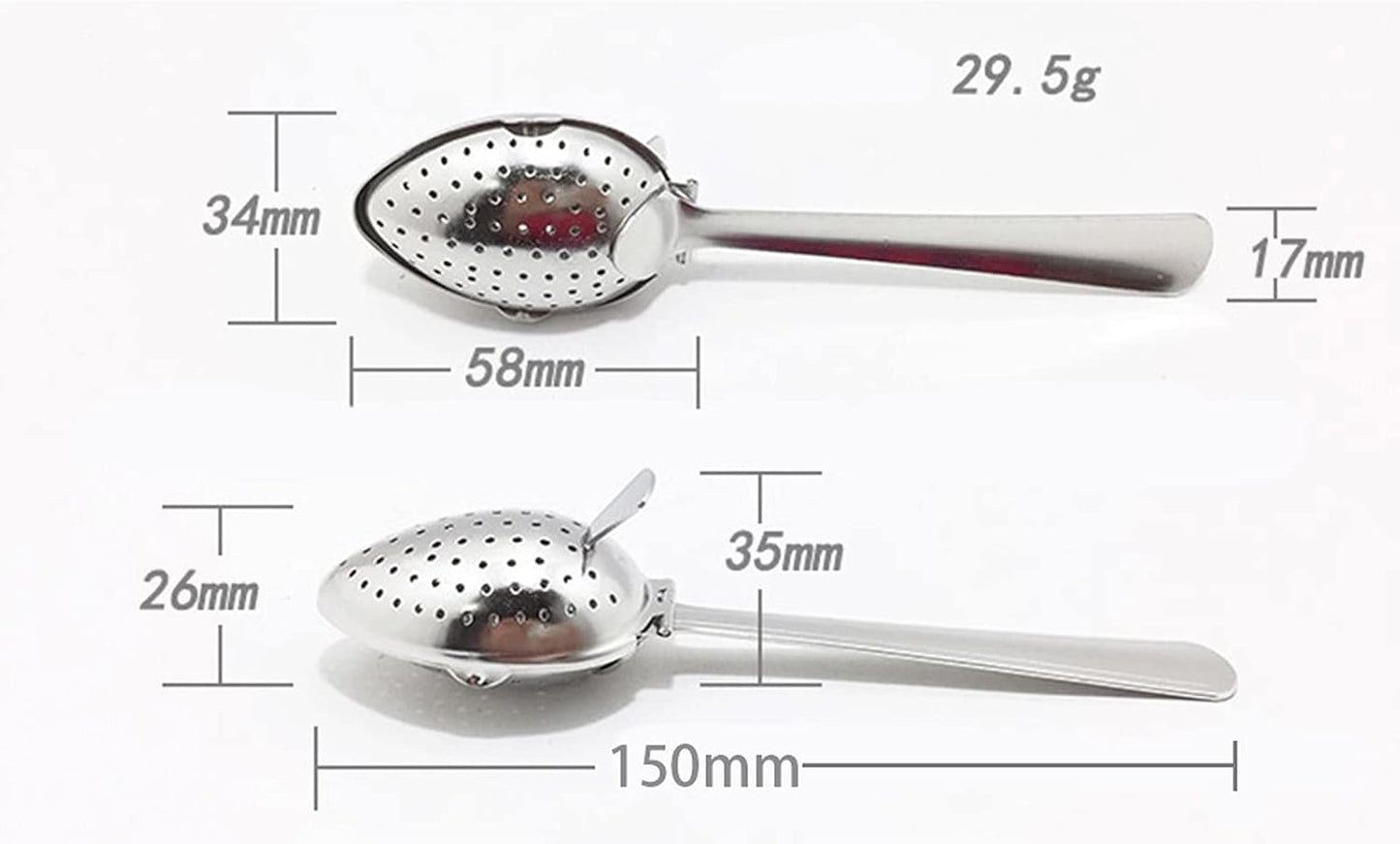 مصفاة شاي قهوة من الفولاذ المقاوم للصدأ آمنة وملعقة شبكية فضية سهلة التنظيف إكسسوارات منزلية مصفاة شاي متينة من أوراق الشاي السائبة