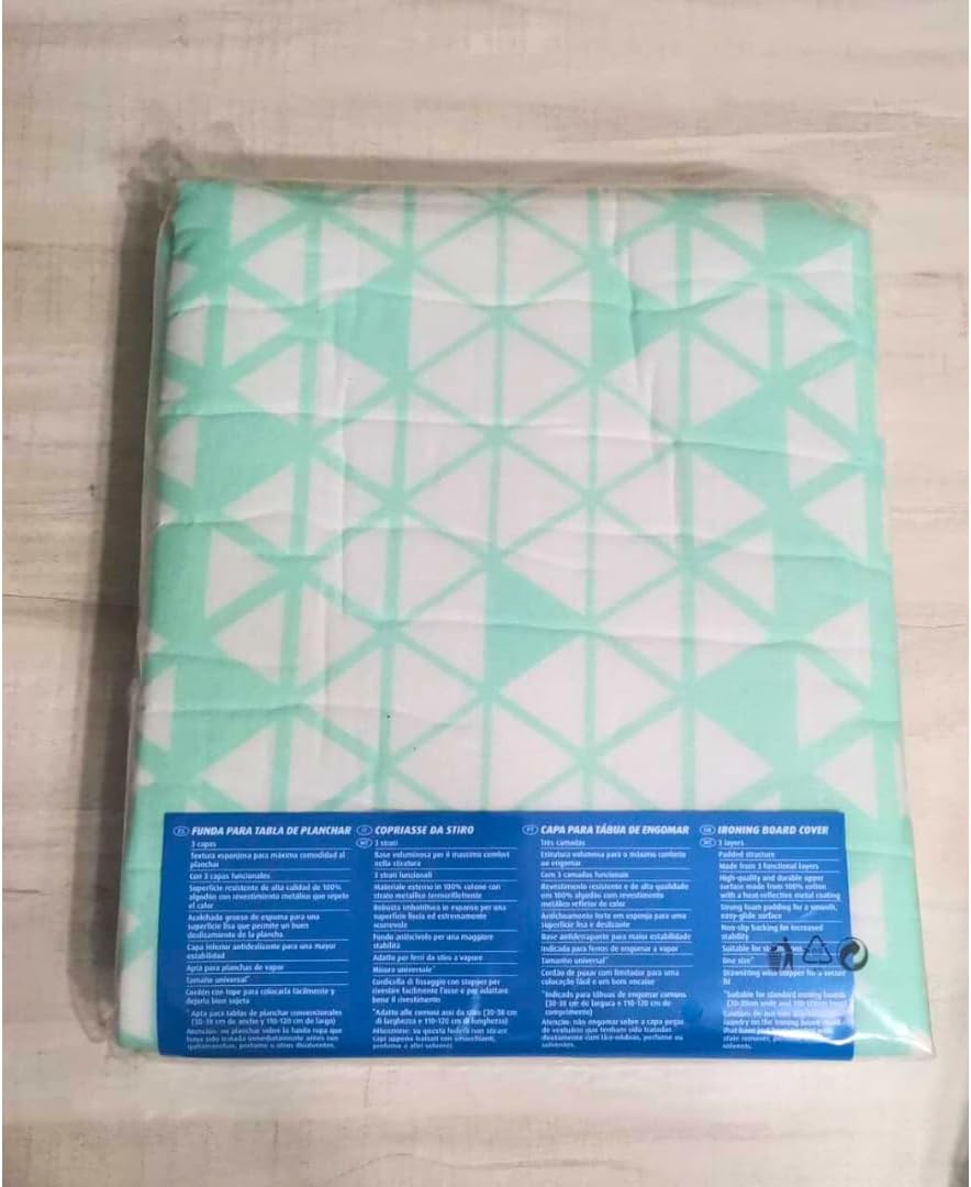 غطاء طاولة كوي - مقاوم للحرارة - خامة ممتازة - سهل التركيب والتنظيف - مقاس 120×38 سم - متعدد الألوان ومخطط (كتان ثقيل)