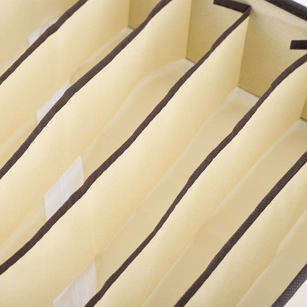 منظم أدراج قابل للطي مقسم خزانة محمول، منظم تخزين للملابس الداخلية، صندوق حاوية لحمالة الصدر والملابس الداخلية والجوارب 7 شبكات