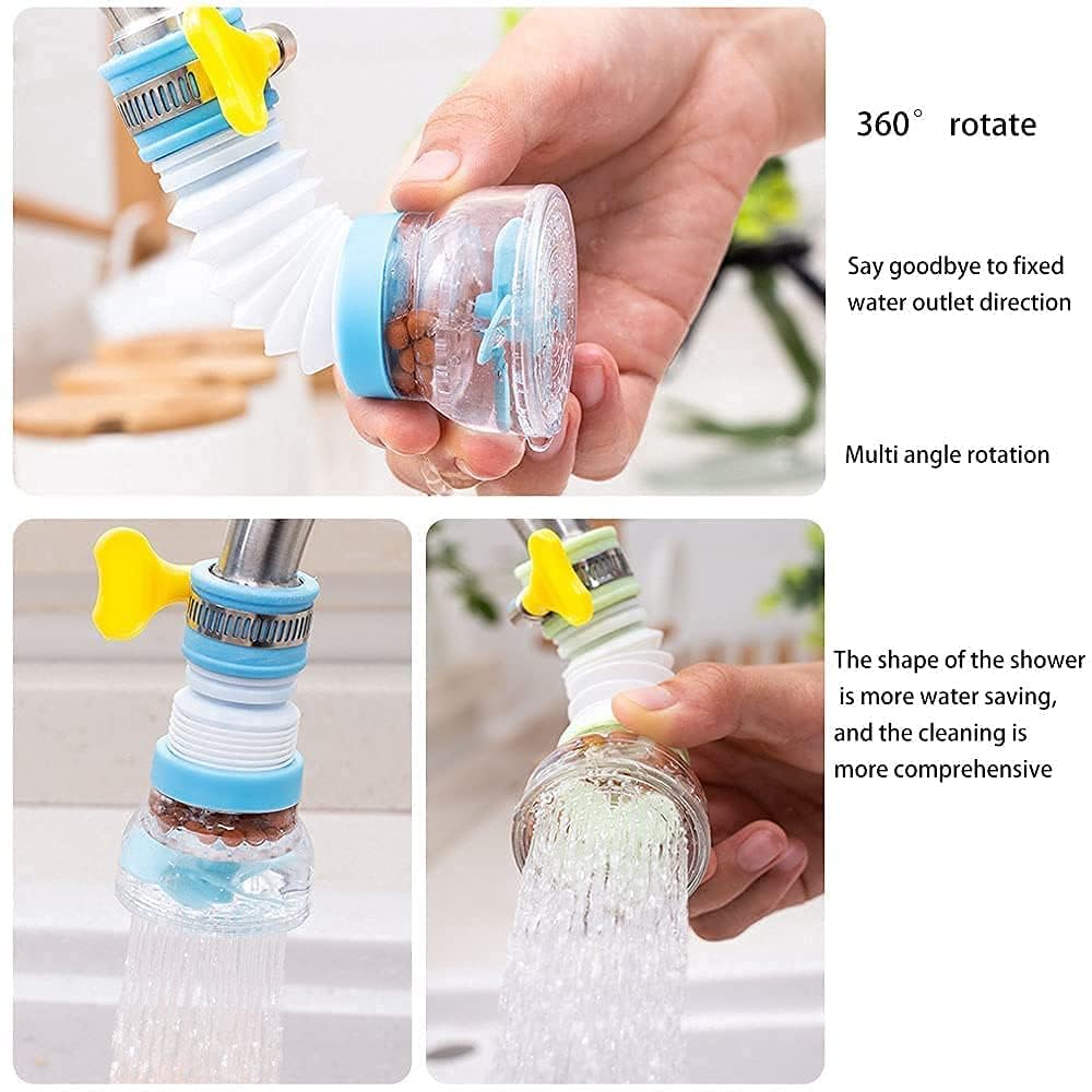 Flexible Kitchen Faucet Head and Filter – 360° Rotating Sprayer with 3 Water Flow Modes