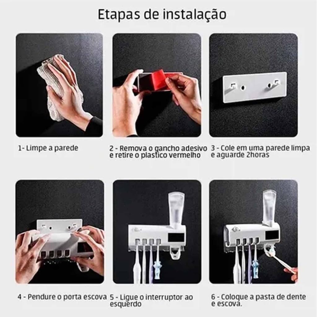 Toothbrush Holder, Automatic Toothpaste Dispenser, and UV Sterilizer