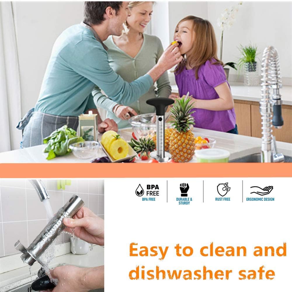 قطاعة الأناناس ، تقشير وتقطيع. مصنوعة من الفولاذ المقاوم للصدأ.