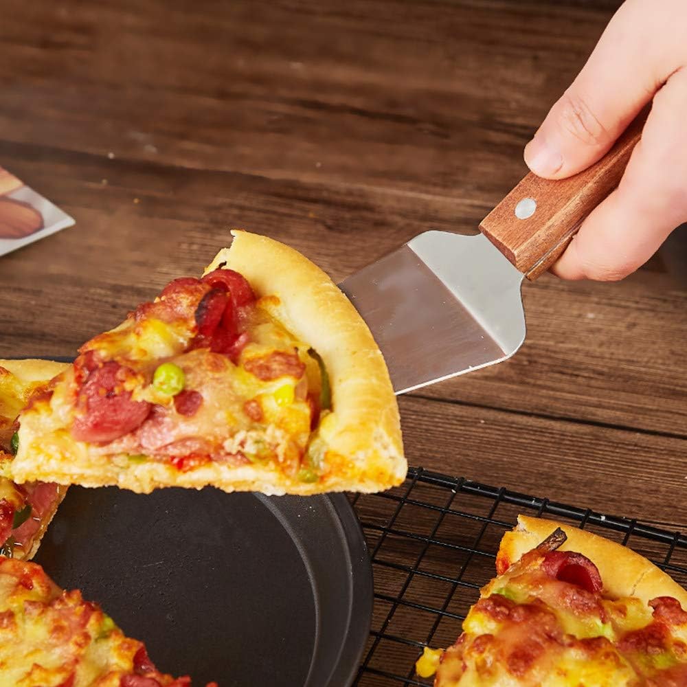 Stainless Steel Pizza Peel with Wooden Handle, Triangular Pizza Shovel with Comfortable Grip, 25.5 x 6 cm