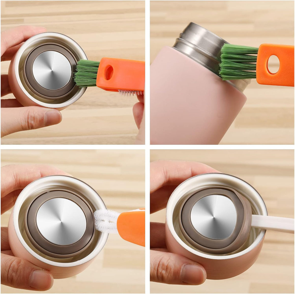 3-in-1 Multifunctional Cleaning Brush, Small Bottle Cap Cleaning Brush, Bottle Crevice Cleaning Brush Set, Bottle Cap Detailing Brush, Baby Bottle Cap, Cap Groove