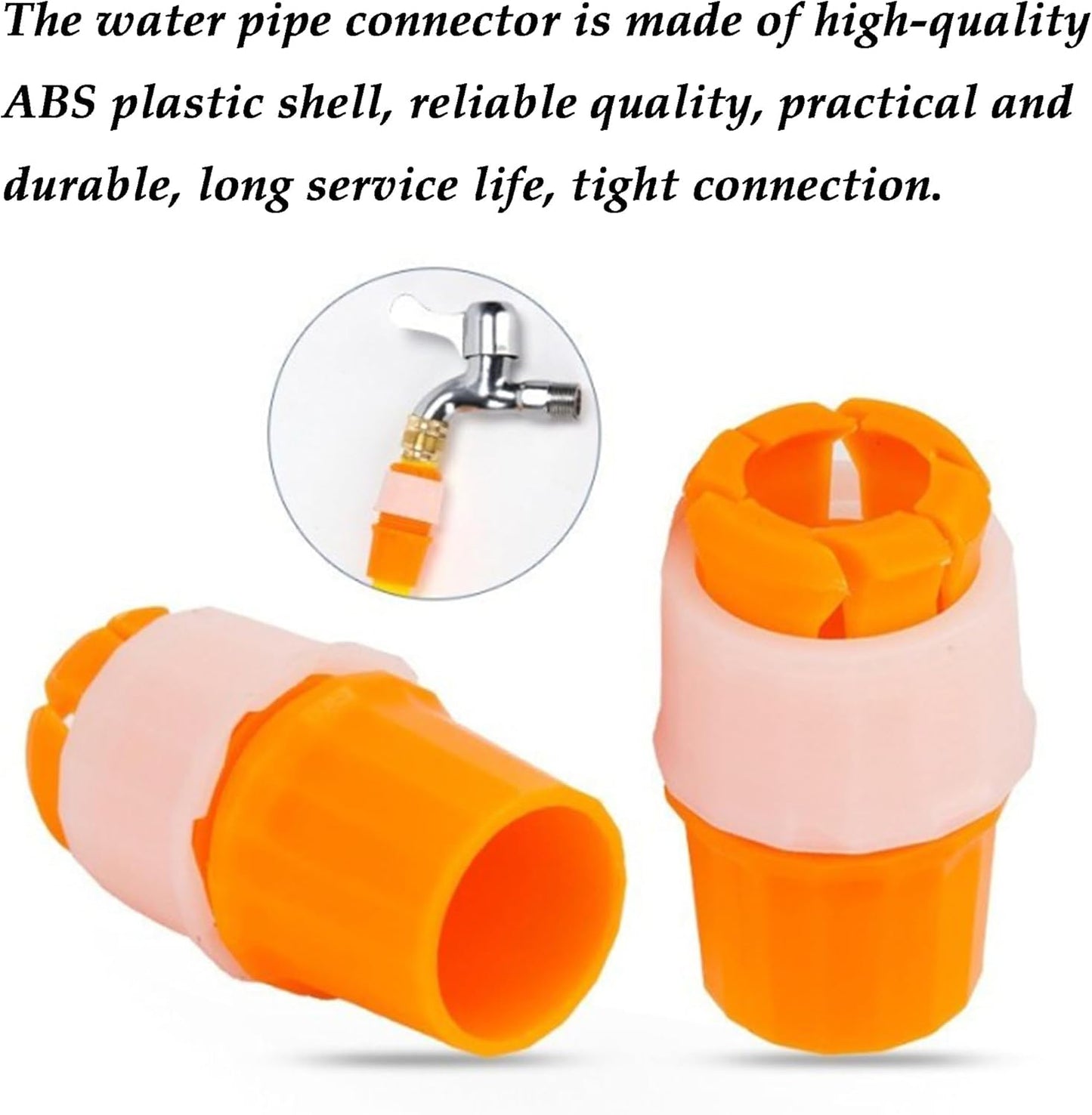 مجموعة مشابك خرطوم ، مكونة من 6 قطع، موصل صنبور عالمي، محول خرطوم، مع خرطوم حديقة ملولب، موصل صنبور، موصل سريع للبستنة، ري المنزل، غسيل السيارات (برتقالي)