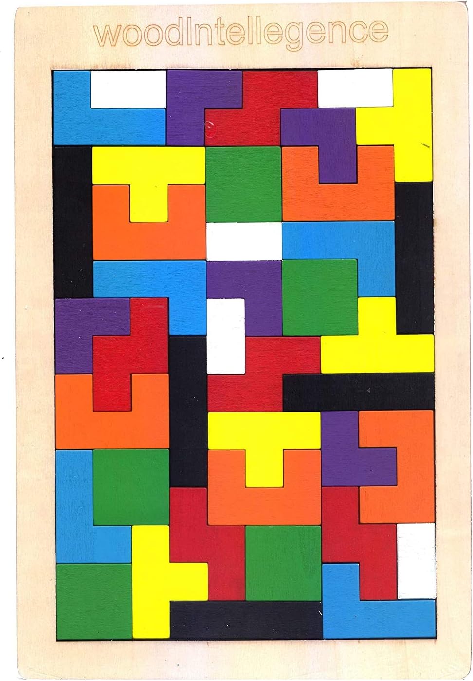 لعبة ألغاز تانجرام الخشبية متعددة الألوان