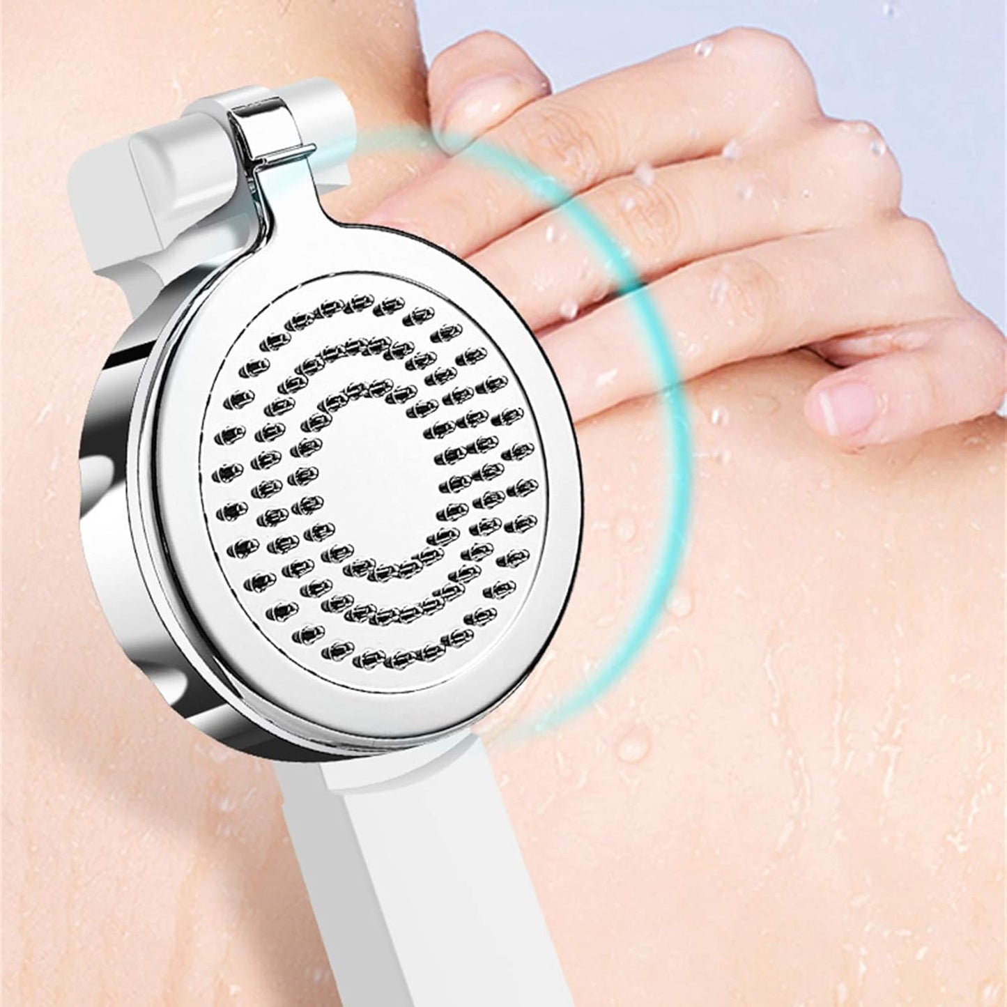 رأس دش كروم مع يد متحركة وغطاء خلفي للتدليك