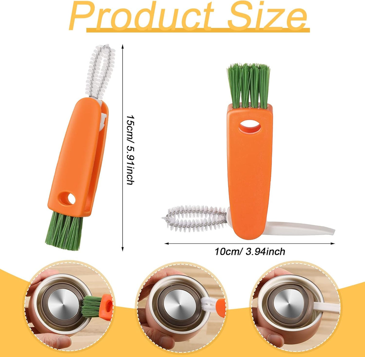 3-in-1 Multifunctional Cleaning Brush, Small Bottle Cap Cleaning Brush, Bottle Crevice Cleaning Brush Set, Bottle Cap Detailing Brush, Baby Bottle Cap, Cap Groove