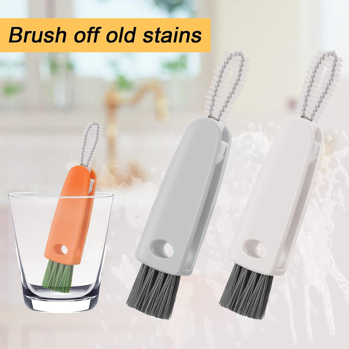 3-in-1 Multifunctional Cleaning Brush, Small Bottle Cap Cleaning Brush, Bottle Crevice Cleaning Brush Set, Bottle Cap Detailing Brush, Baby Bottle Cap, Cap Groove