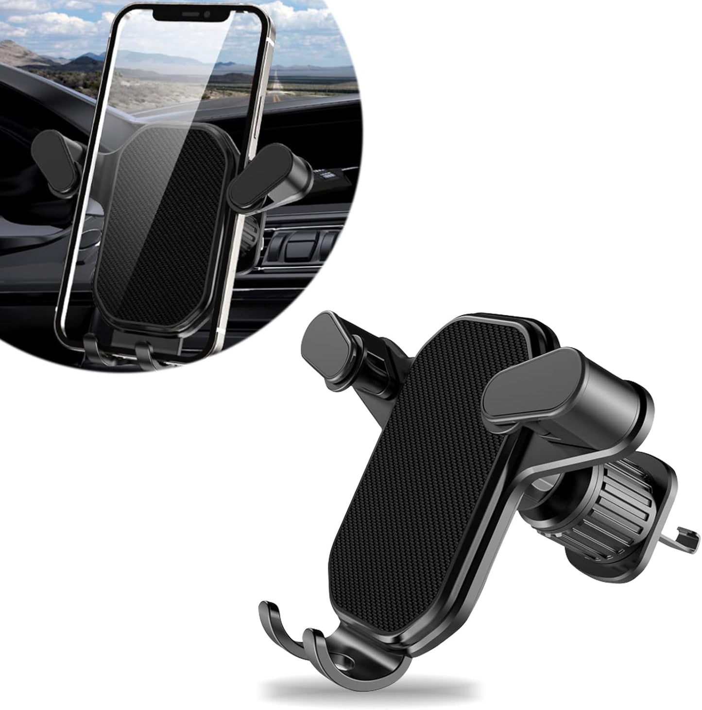 حامل ستاند هاتف للسيارة حامل سيارة جرافيتي للهواتف من 4.7 إلى 6.5 بوصة يركب على فتحة التدفئة
