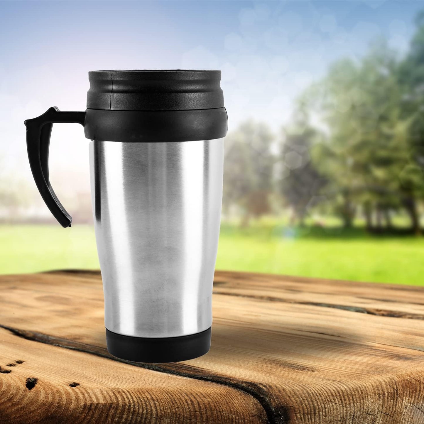 كوب قهوة معزول من الستانلس ستيل مع غطاء كبس ومقبض