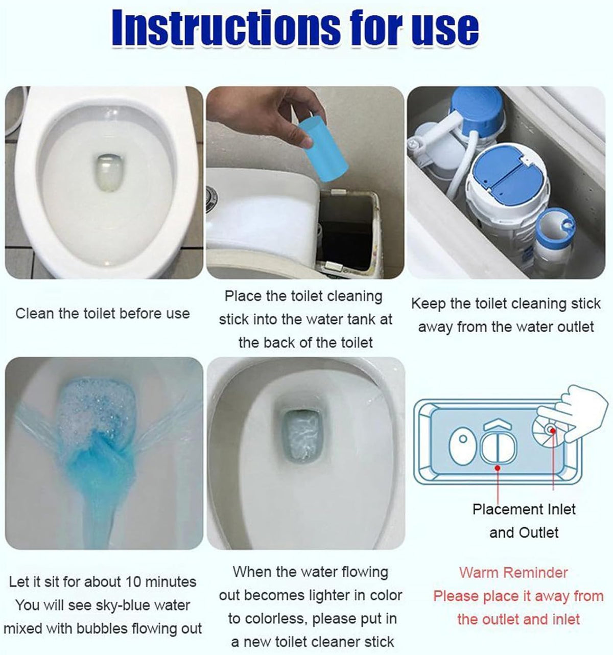 Concentrated toilet cleaning sticks for limescale removal, advanced rectangular toilet cleaning sticks; deep cleaning, refreshing