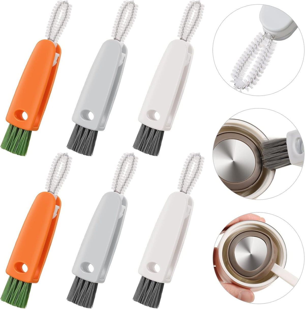 3-in-1 Multifunctional Cleaning Brush, Small Bottle Cap Cleaning Brush, Bottle Crevice Cleaning Brush Set, Bottle Cap Detailing Brush, Baby Bottle Cap, Cap Groove