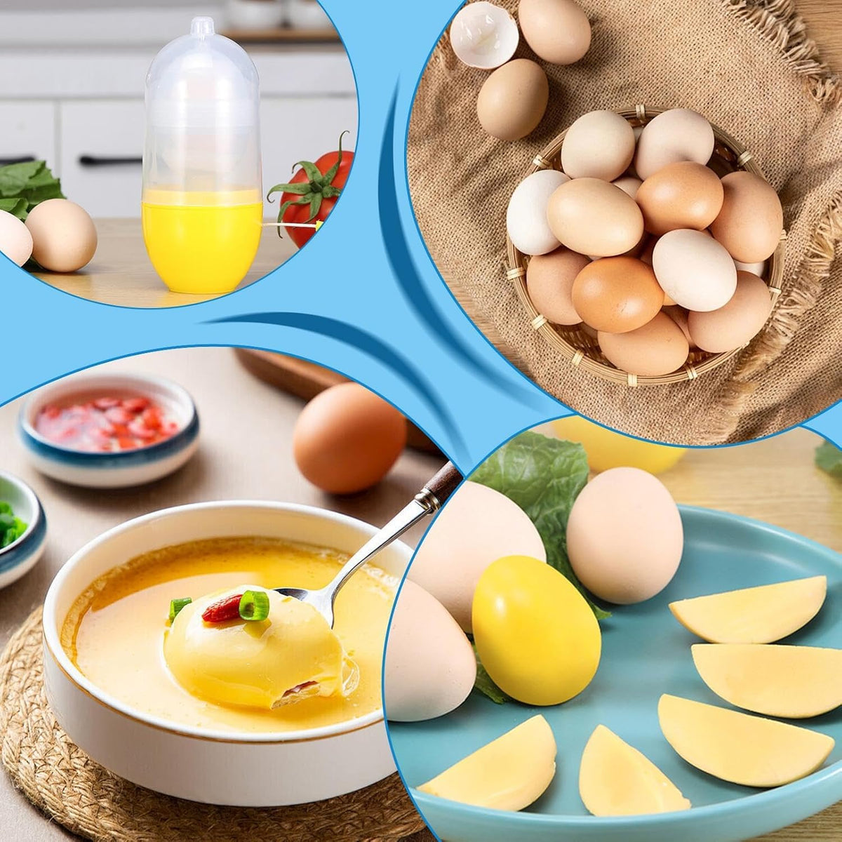 Manual Egg Beater - Egg Cooking Tool, Kitchen Utensils, Egg Yolk and White Mixer for Kitchen Cooking, Egg Mixing