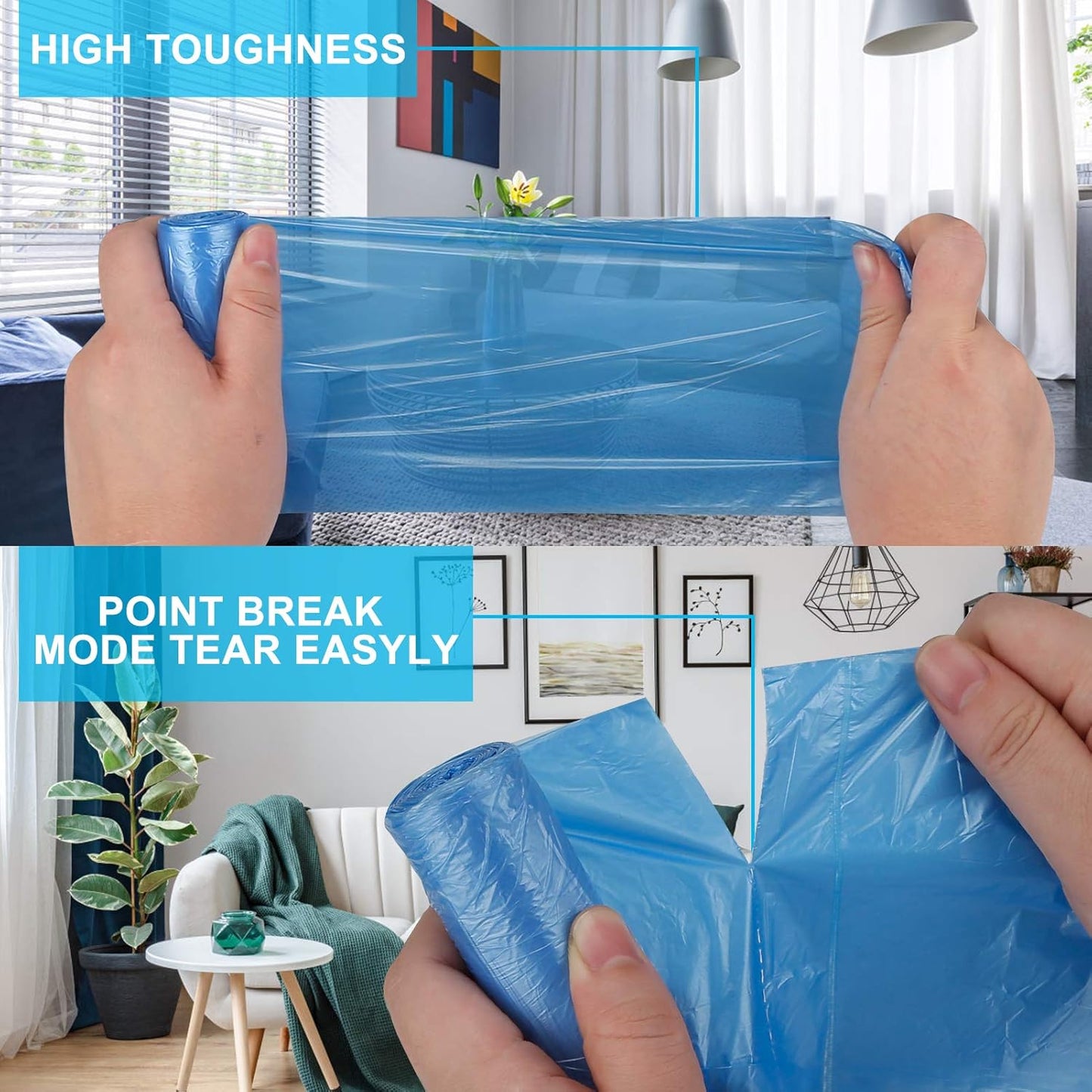 Drawstring Trash Bags 45x50 cm
3 rolls - 15 bags per roll