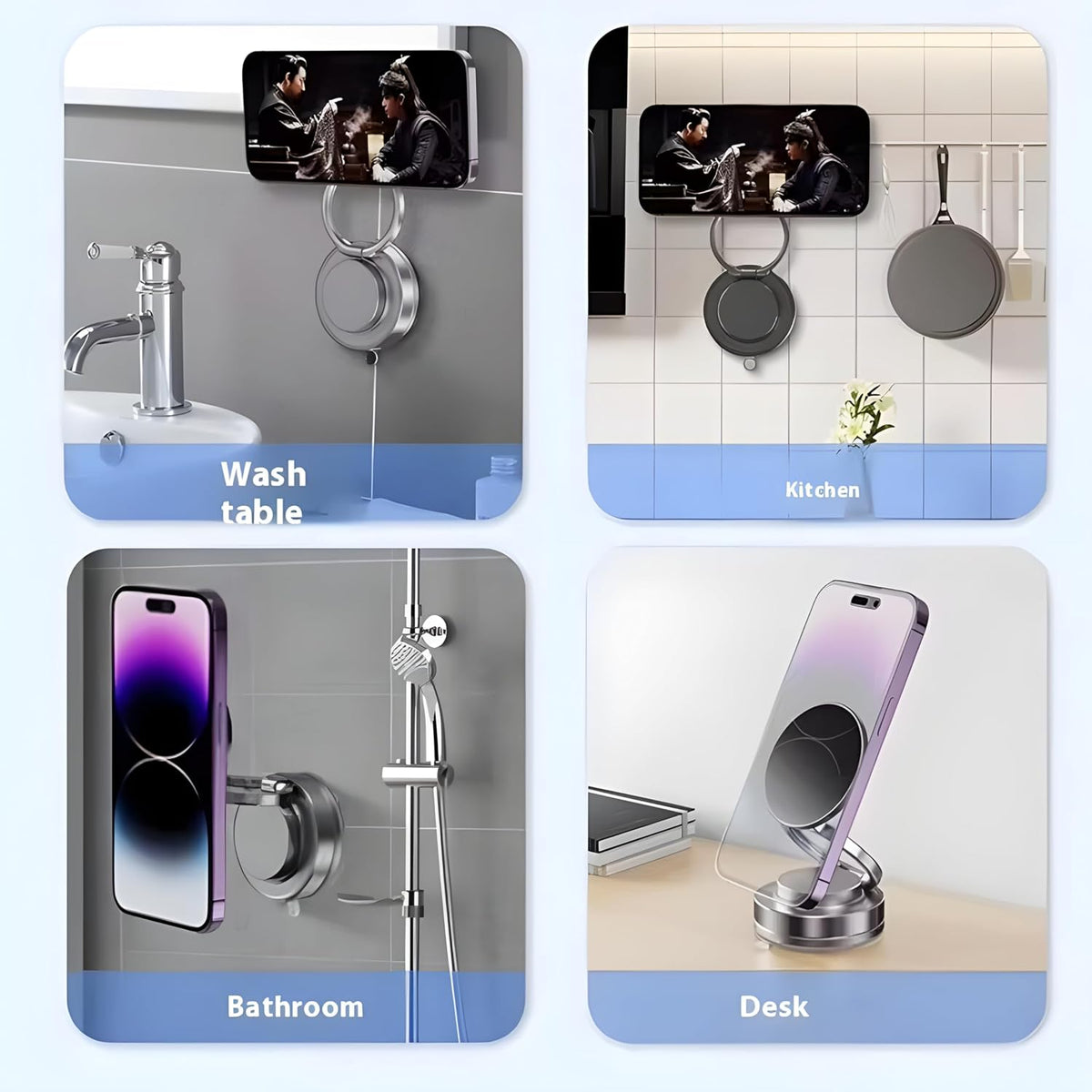 360° Rotating Magnetic Phone Holder – Strong Suction Base and Extendable Arm