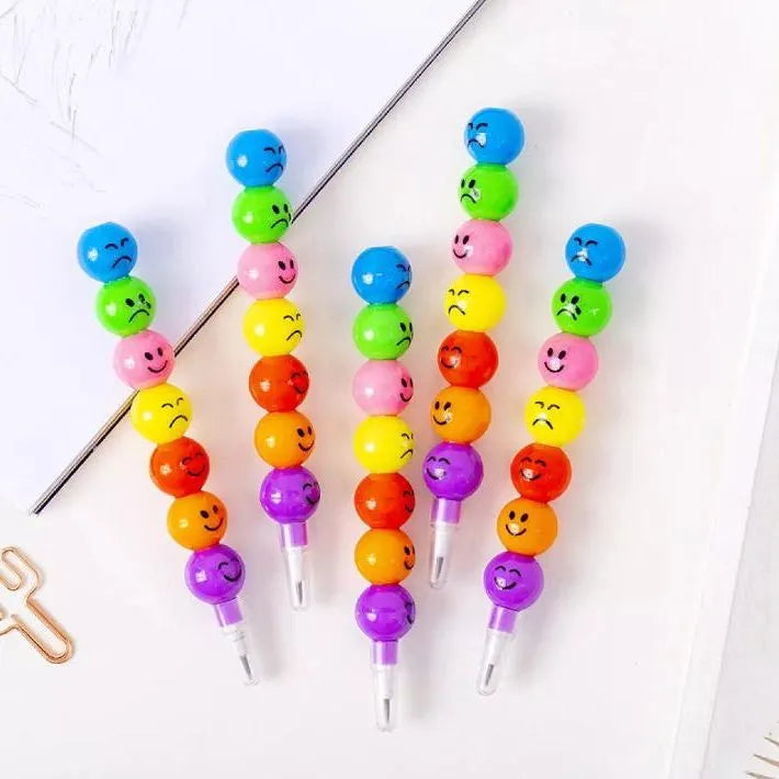 Rainbow Pencil - Cartoon Smiling Faces for Kids 7 Pieces