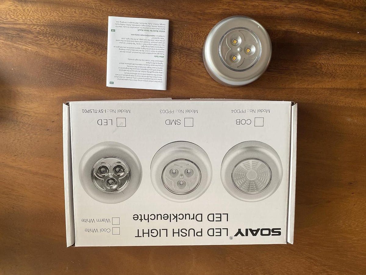 Small Adhesive Press-On LED Light - Batteries