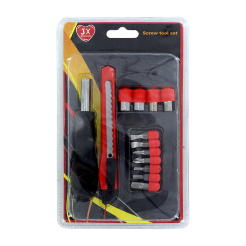 مجموعة أدوات مع مفك براغي صغير + 7 رؤوس قابلة للتبديل، 4 مقابس ومجموعة أدوات القاطع/البرغي jianxiang