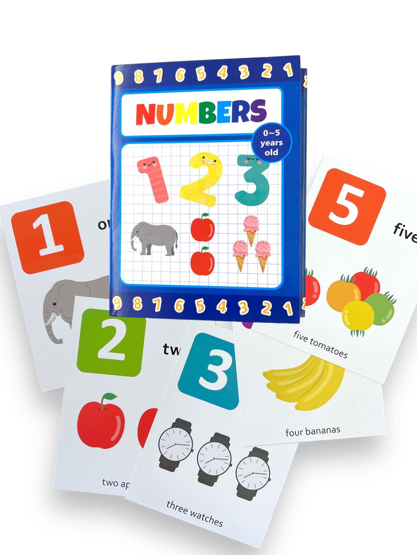 English Number and Color Flashcards Book