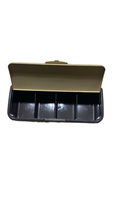 منظم مطبخ 4 اقسام بلاستيك مع 4 ملاعق خشب