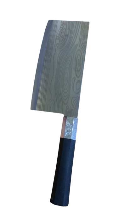 سكين مطبخ بمقبض أسود ثقيل شفرة سميكة وطرف مربع