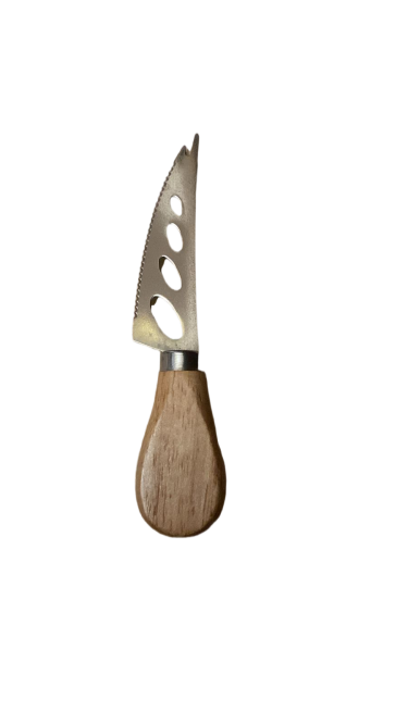 سكين الجبن سكين الهلال شفرة من الفولاذ المقاوم للصدأ ومقبض خشبي 13×2.5سم