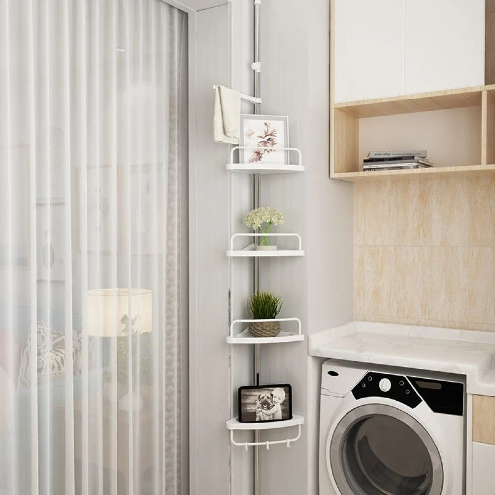 رف زاوية لتنظيم الحمام 4 طبقات - بإرتفاع قابل للتعديل