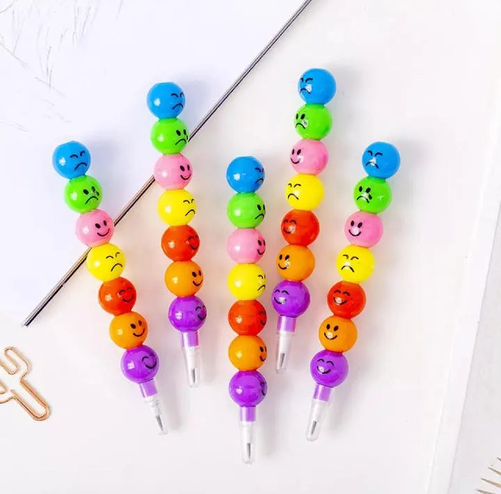 Rainbow Pencil - Cartoon Smiling Faces for Kids 7 Pieces