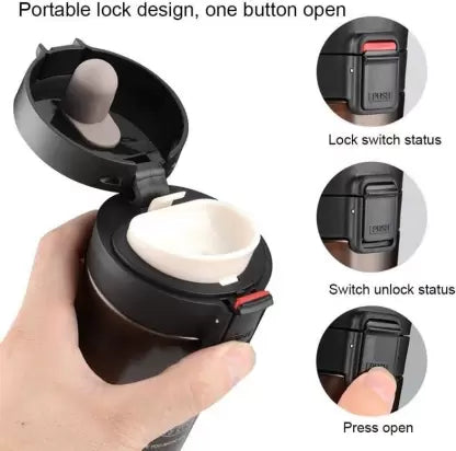 كوب حراري ستانلس ستيل مع مصفاة وقفل امان 350 مل