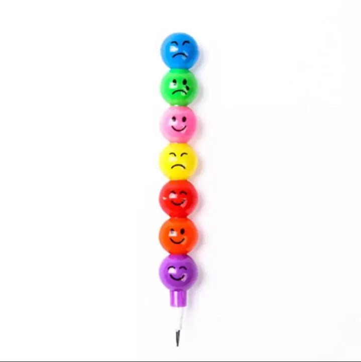 Rainbow Pencil - Cartoon Smiling Faces for Kids 7 Pieces