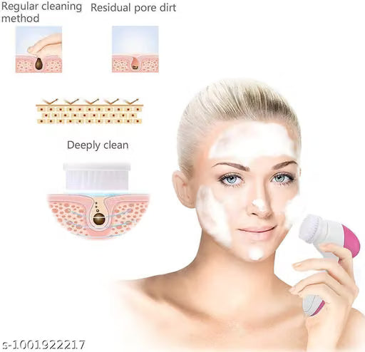 فرشاة تنظيف الوجه تعمل بالبطارية للنساء والرجال | فرشاة تجميل لتنظيف البشرة بعمق، وتنظيف المسام، وإزالة الرؤوس السوداء، وإزالة المكياج، والعناية اليومية بالبشرة | فرشاة غسل الوجه بشعيرات ناعمة