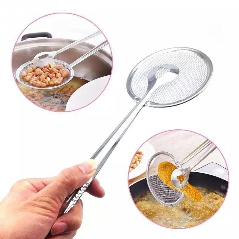 ملقط مع شبك زيت للمطبخ
