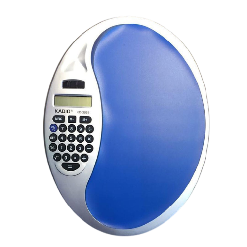 Hard surface mouse pad with integrated calculator