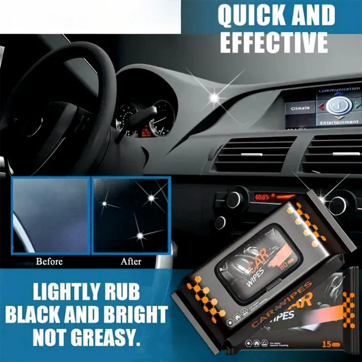 مناديل مبللة لتنظيف السيارة و الأحذية والقطع الاثاث الجلدي مناديل سريعة وسهلة لتنظيف وتلميع من الأتربة والطين والأوساخ باكيت 80 منديل