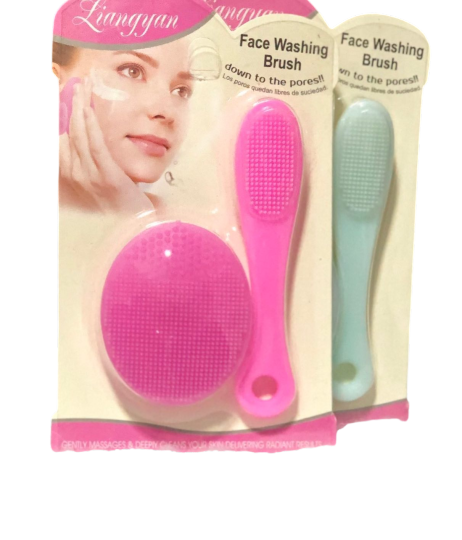 مجموعة فرشاة تنظيف الوجه بالسيليكون + فرشاة تقشير الشفاه – 2 في 1