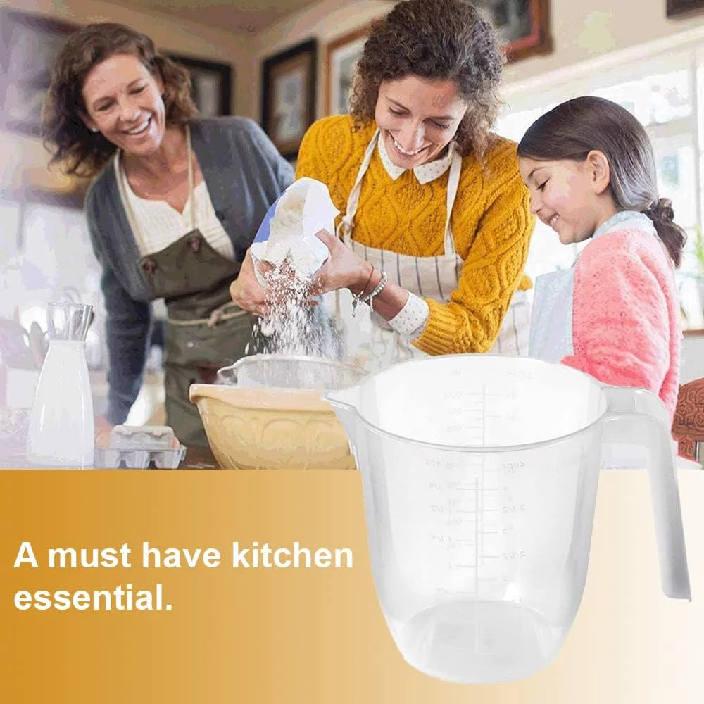 Graduated Plastic Measuring Jug - 1200cc Plastic Jug - 1200g with Easy-to-Read Measurements - Measuring Jug - Small Mixing - Kitchen Measuring Cup