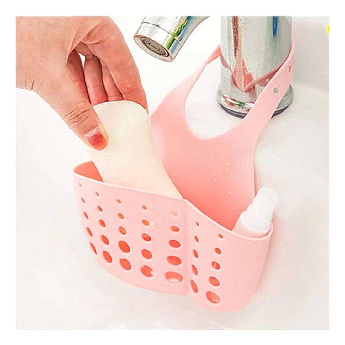 منظم إسفنجة حوض – حامل معلق للصنبور من مادة PVC بفتحات تهوية