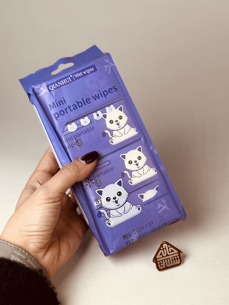 مناديل مبللة ناعمة للأطفال، مناديل صغيرة محمولة لطيفة ومنعشة للأطفال الباكج 8 علب