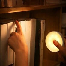 مصباح LED&nbsp; قابل لإعادة الشحن ببطارية USB، مصباح دائري يُثبت على الحائط في المطبخ ، في الخزائن ، غرف النوم ، 3 أشكال إضاءة ، يعمل بكبسة