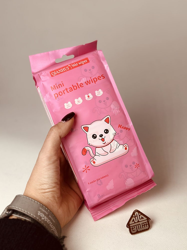 مناديل مبللة ناعمة للأطفال، مناديل صغيرة محمولة لطيفة ومنعشة للأطفال الباكج 8 علب