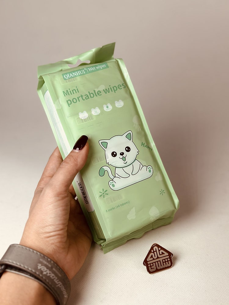 مناديل مبللة ناعمة للأطفال، مناديل صغيرة محمولة لطيفة ومنعشة للأطفال الباكج 8 علب